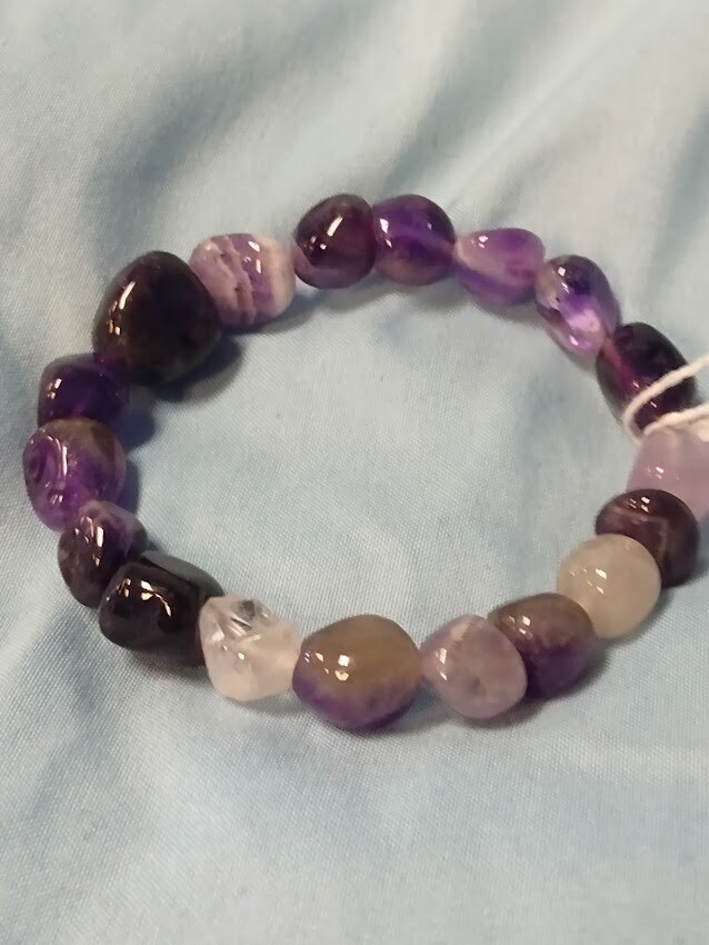 Tumbled Stone Bracelet/Amethyst