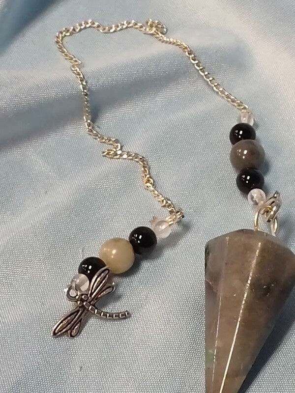Hexagonal Emaerald Pendulum/dragonfly