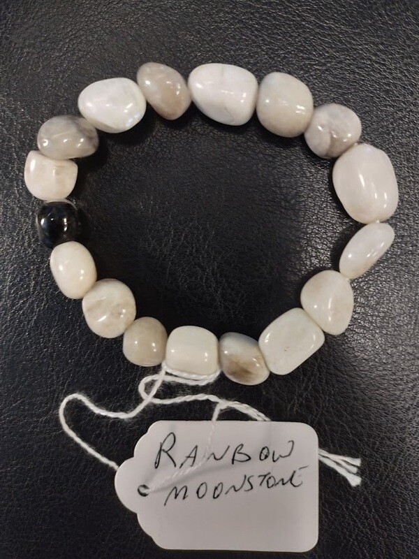 Tumbled Stone Bracelet/Rainbow Moonstone