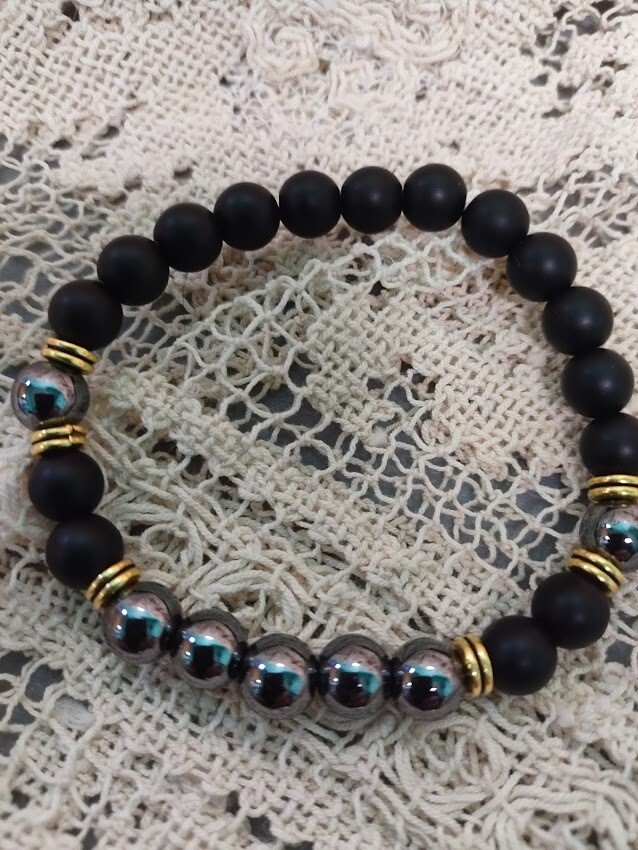 Black Obsidian/Hematite bracelet
