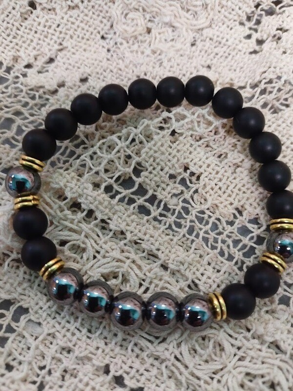 Black Obsidian/Hematite bracelet