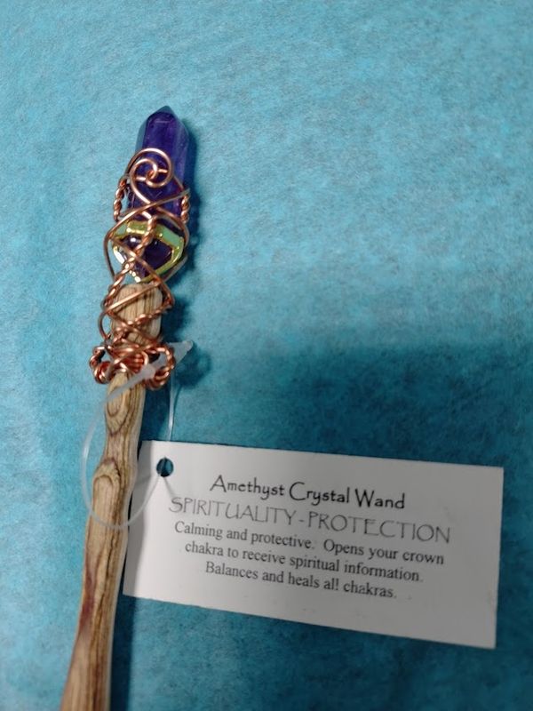 Magic Wand w/Amethyst Crystal