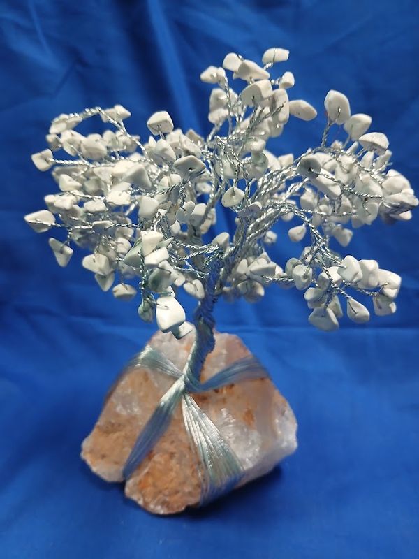 White Howlite w/ Clear Quartz Base