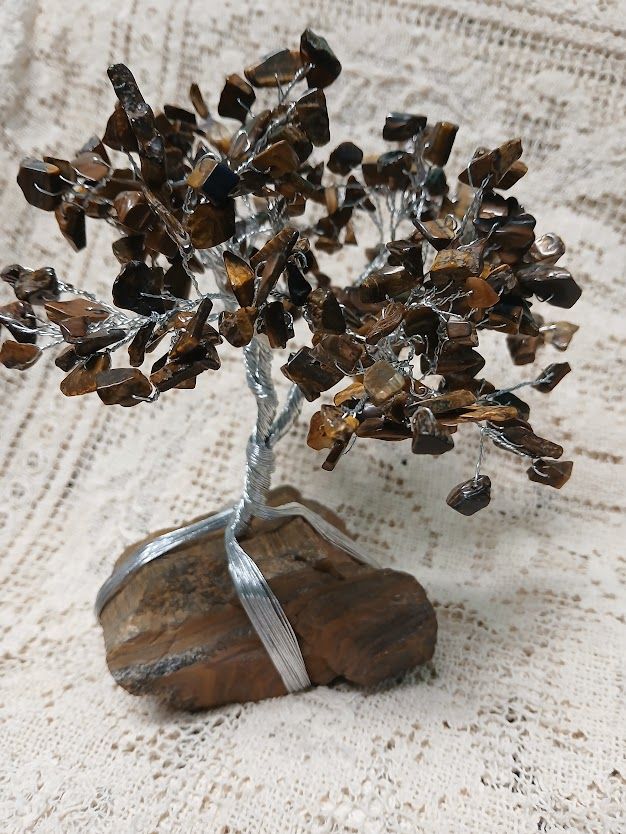 Tiger Eye Gemstone Tree w/ Tiger Eye Base