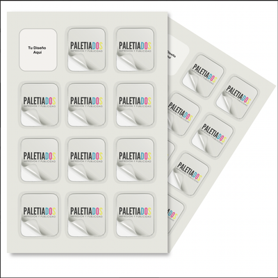 Adhesivo clear transparente cuadrado