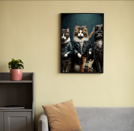 Cuadro gatos rockeros 30x40cm