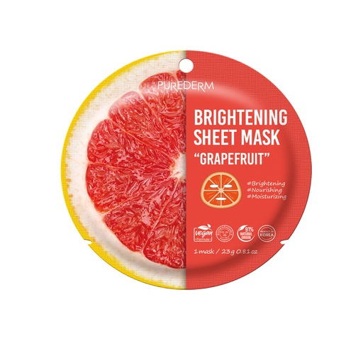 PUREDERM BRIGHTENING SHEET MASK GRAPEFRUIT