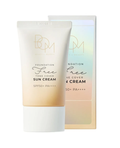 BOM FOUNDATION FREE TONE COVER SUN CREAM SPF50+