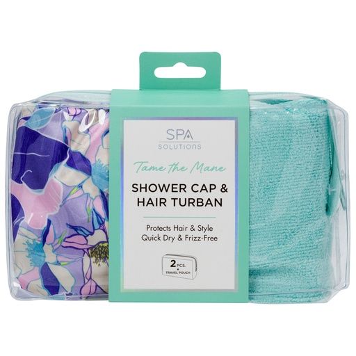 CALA SPA SOLUTION SHOWER CAP&amp;HAIR TURBAN #69256