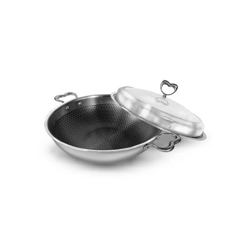 FL-34NS-IHWOK BALZANO 34CM MULTIPLY SS WOK WITH LID (NON-STICK)