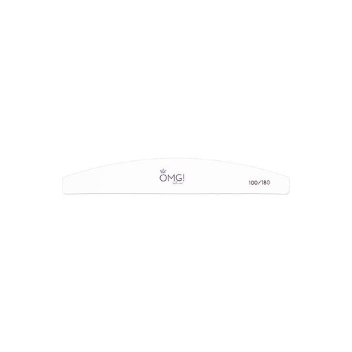 OMG HALF MOON WHITE NAIL FILE 100/180 20PC