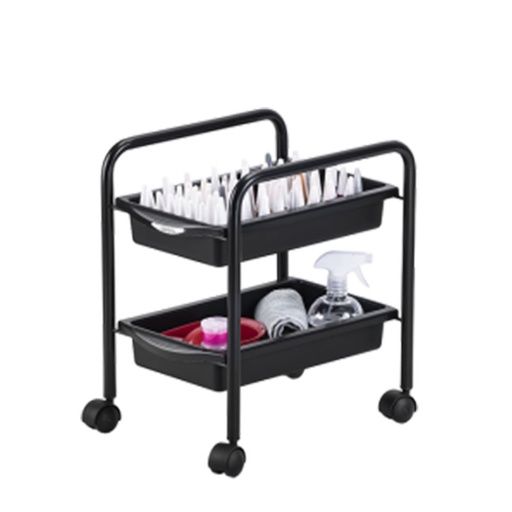 CARRO AUXILIAR MANICURA SMART 2 BANDEJAS NEGRO 5045