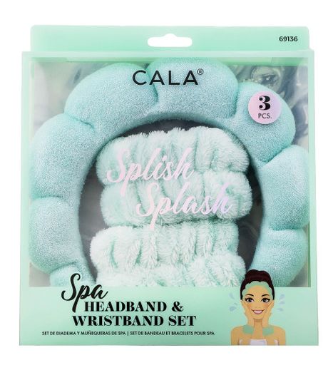 CALA SPA HEADBAND &amp; WRISTBAND SET - MINT