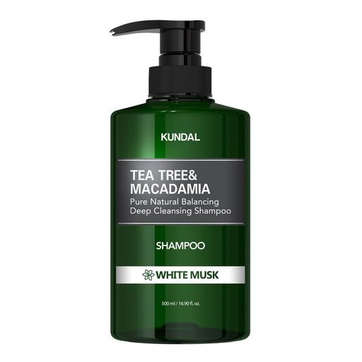 KUNDAL TEA TREE&amp; MACADAMIA PURE NATURAL BALANCING DEEP CLEANSING - WHITE MUSK - SHAMPOO  500ML