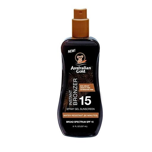 AUSTRALIAN GOLD SPF 15 SPRAY GEL WITH BRONZER 237ML