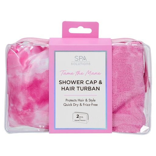 CALA SPA SOLUTION SHOWER CAP&amp;HAIR TURBAN #69258