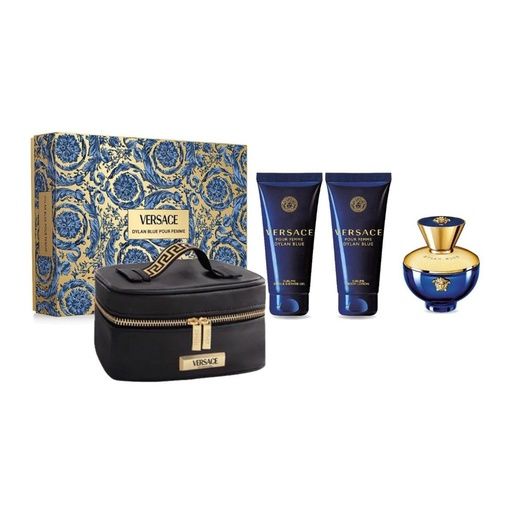 VERSACE DYLAN BLUE FEMME EDP 100ML + BL 100ML + SG 100ML + SMALL BEAUTY CASE