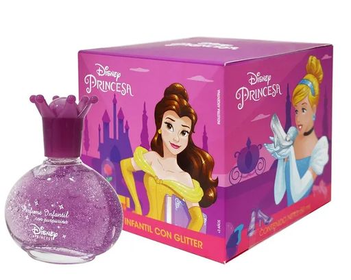 PERFUME INFANTIL CON GLITTER DISEÑO DE PRINCESAS 50ML