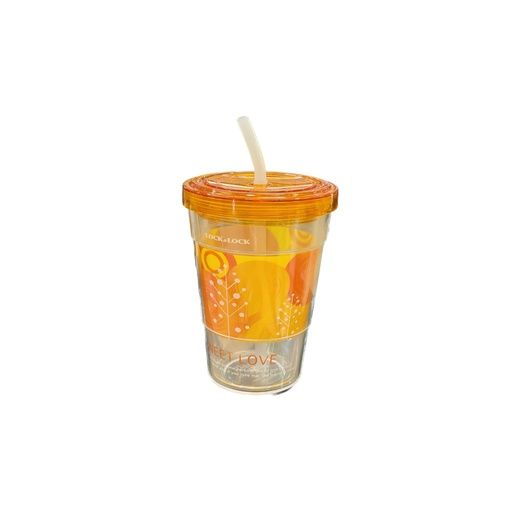 HAP510R STRAW MUG CUP 470ML /ORANGE LOCK&amp;LOCK
