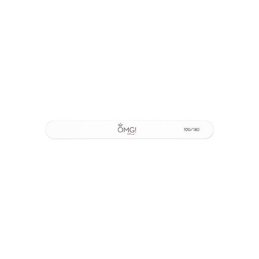 OMG STRAIGHT WHITE NAIL FILE 100/180 20PCS