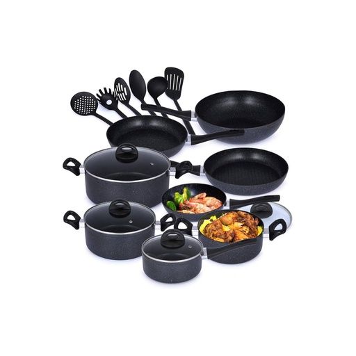 BALZANO INFINITY ALUMINIUM COOKWARE SET 18PC