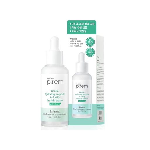 MAKE PREM SAFE ME RELIEF MOISTURE GREEN AMPOULE 50ML