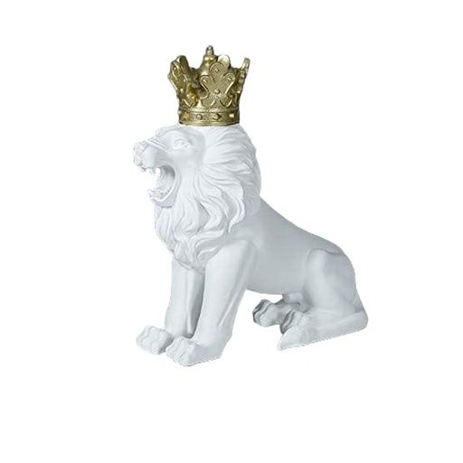 ESTATUA  DECORATIVA- LEON BLANCO