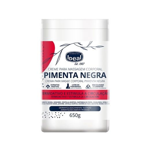 IDEAL CREMA PARA MASAJE PIMIENTA NEGRA 650G