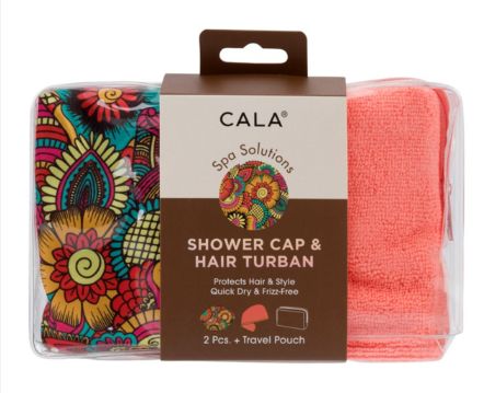 CALA SHOWER CAP&amp;HAIR TURBANT - FLOWER POWER