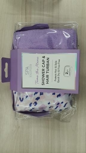 CALA SPA SOLUTION SHOWER CAP&amp;HAIR TURBAN #69257