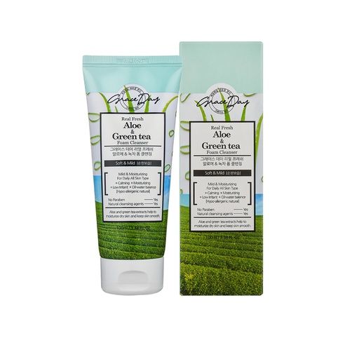GRACEDAY REAL FRESH ALOE&amp;GREEN TEA FOAM CLEANSING 100ML