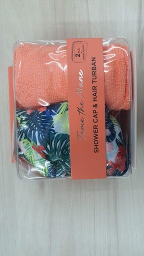 CALA SHOWER CAP&amp;HAIR TURBAN TROPICAL #69225