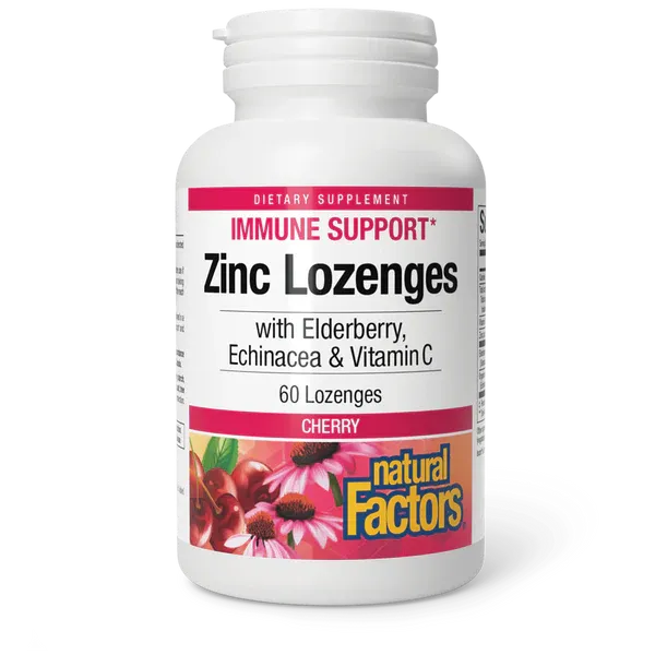 Zinc Lozenges w/ Elderberry, Echinacea, C, Size: 60 Lozenges, Flavor: Cherry