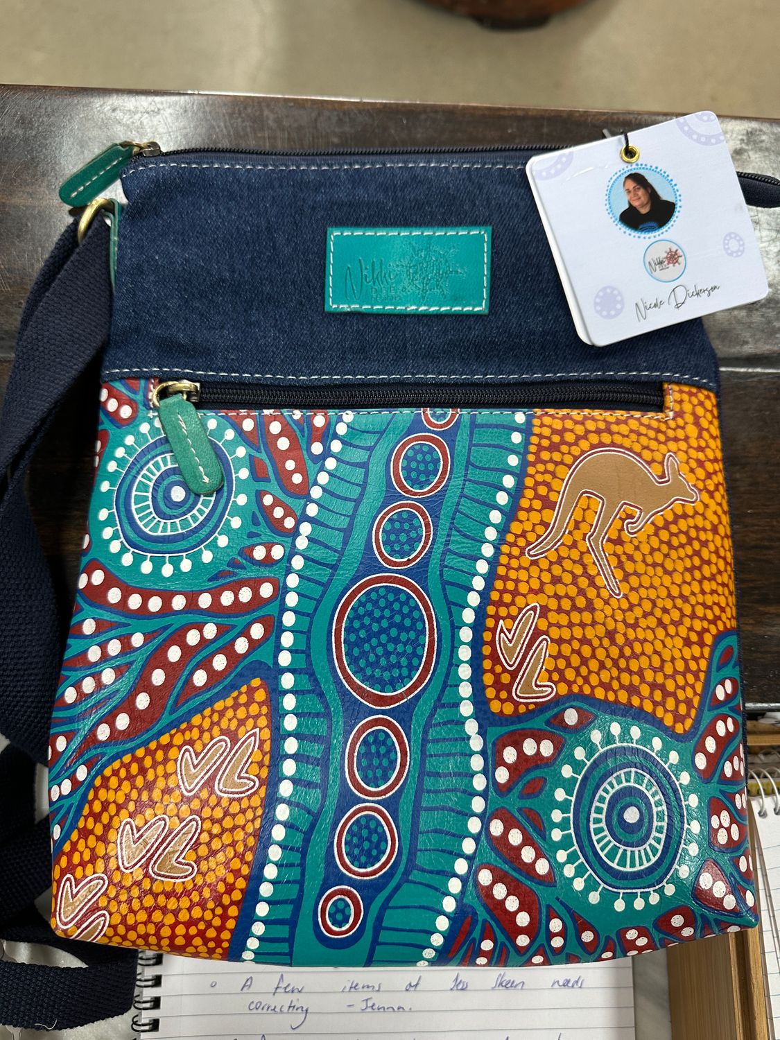 Kangaroo and Denim bag Handbag by Nicole Dickerson, Nikki Dee Designs