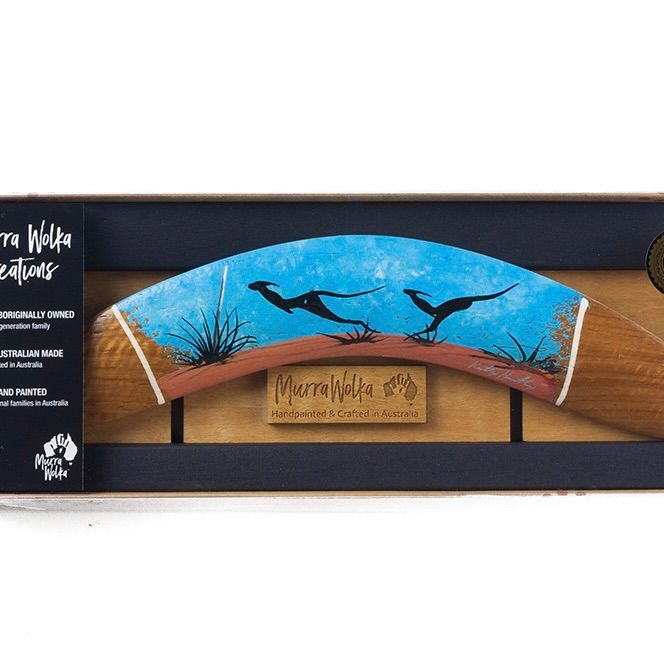 Murra Wolka - Large Boxed Boomerang - handpainted