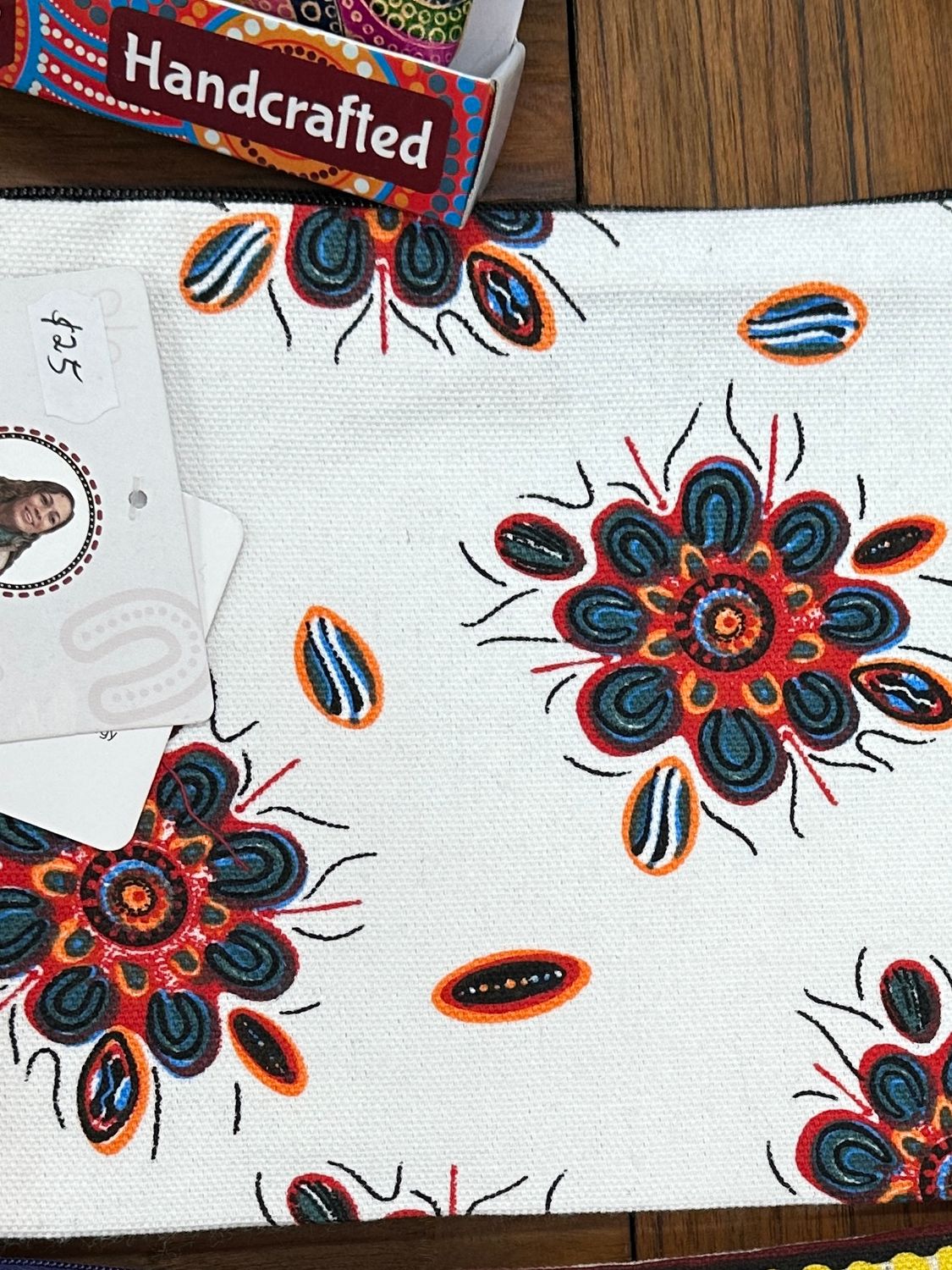 Muralappi Journey - Family Bonds (white and red) pencil/makeup case by Jessica Skeen, Kangaroo Gifts