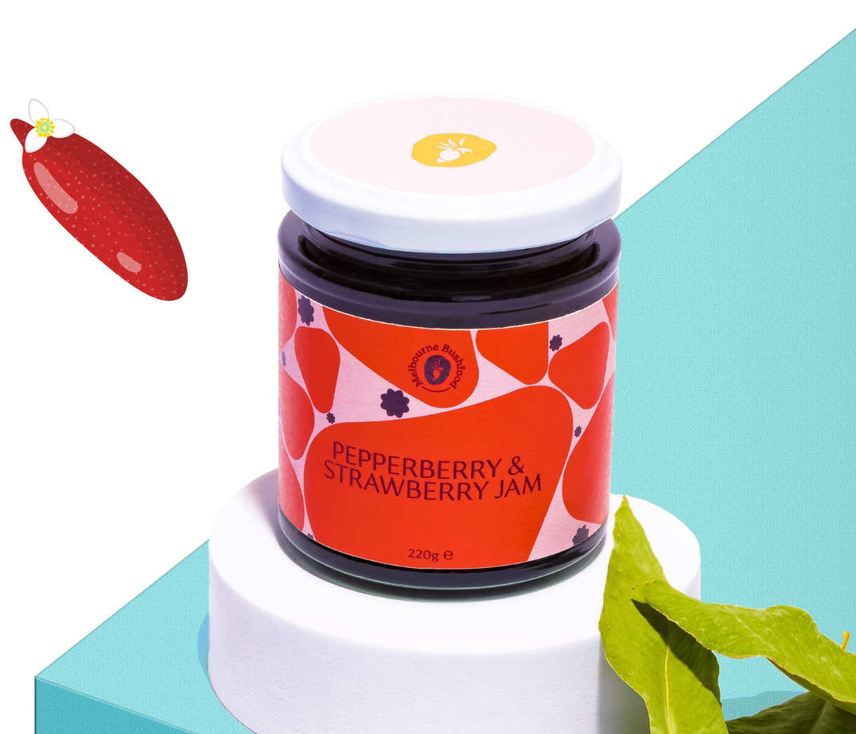 Melbourne Bushfoods - Pepperberry & Strawberry Jam
