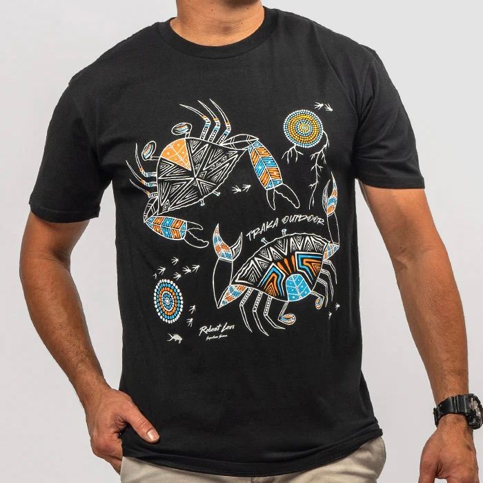Yarn - Mudcrab Black Cotton Crew Neck Unisex T-Shirt