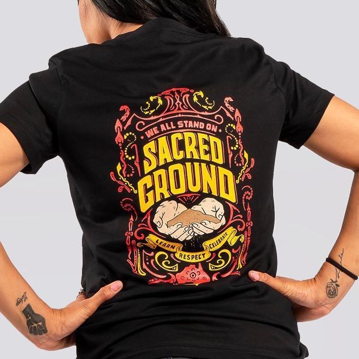Yarn - Vintage Sacred Ground Classic Black Cotton Crew Neck Women's T-Shirt