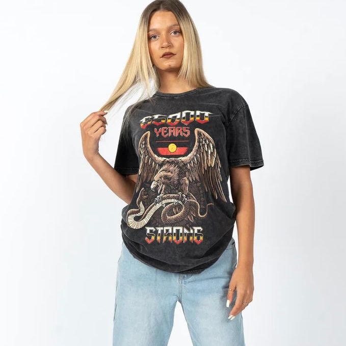 Yarn - 65,000 Years Strong Black Stone Wash Cotton Crew Neck Unisex T-Shirt