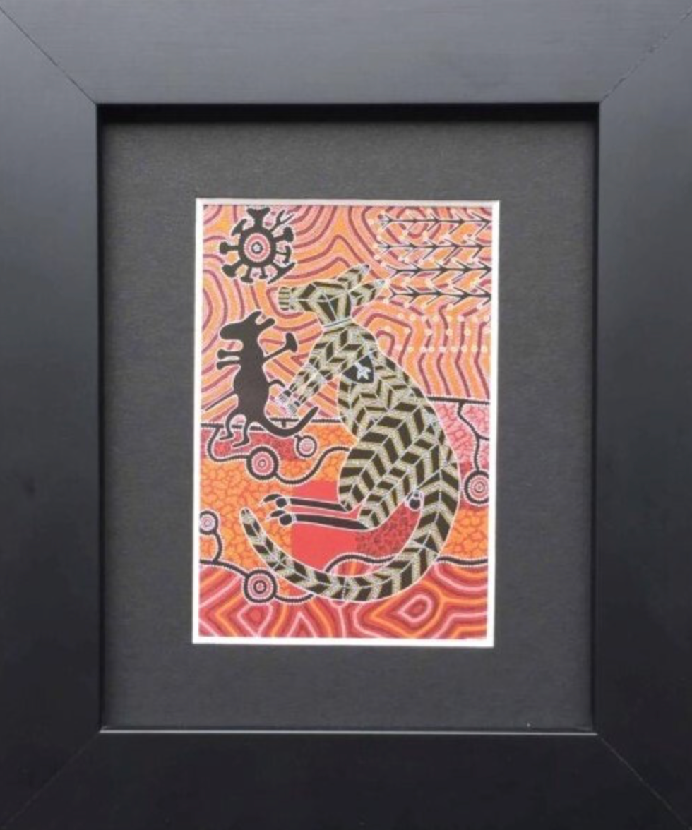 Small Kangaroo with Joey Art Murra Wolka