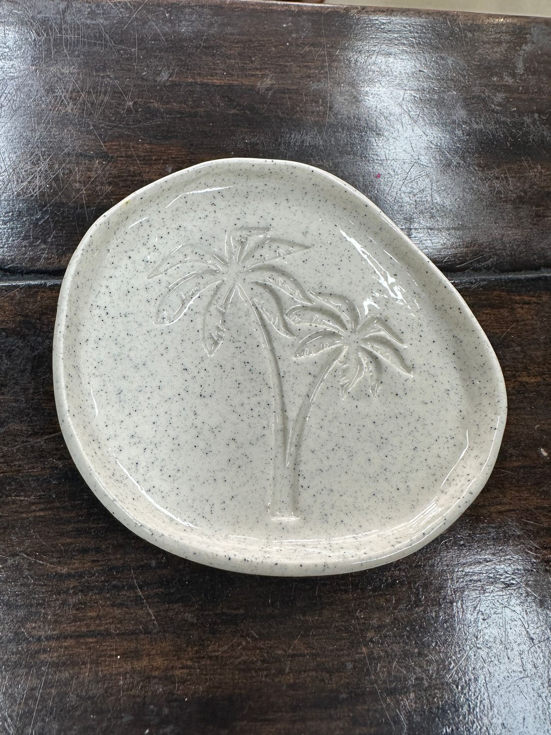 Nicola Fleming Pottery - White Palm Trees Small Plate