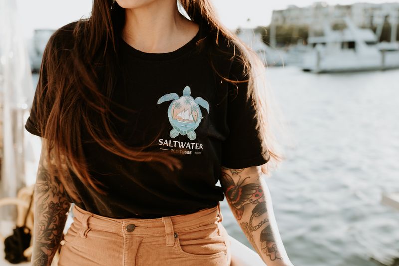 Saltwater Black T- Shirts