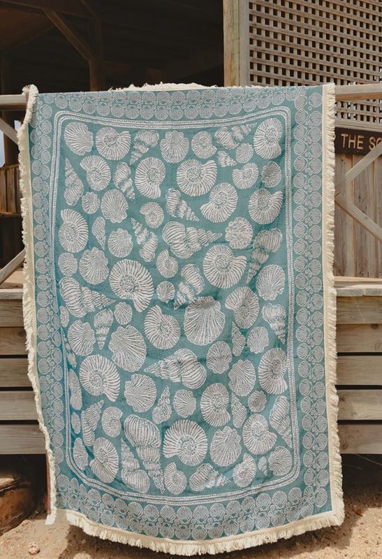 Cactus Collective Throw - Sea Shell Turquoise