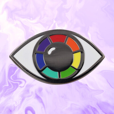 Rainbow Eye Enamel Pin