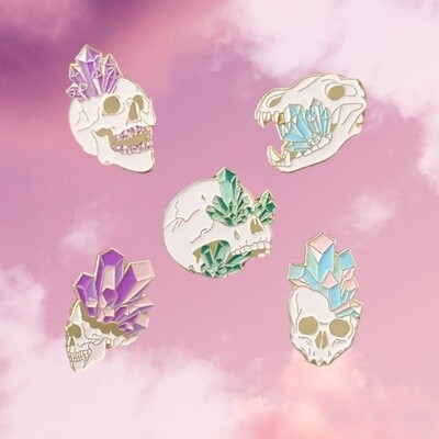 Crystal Skull Pin