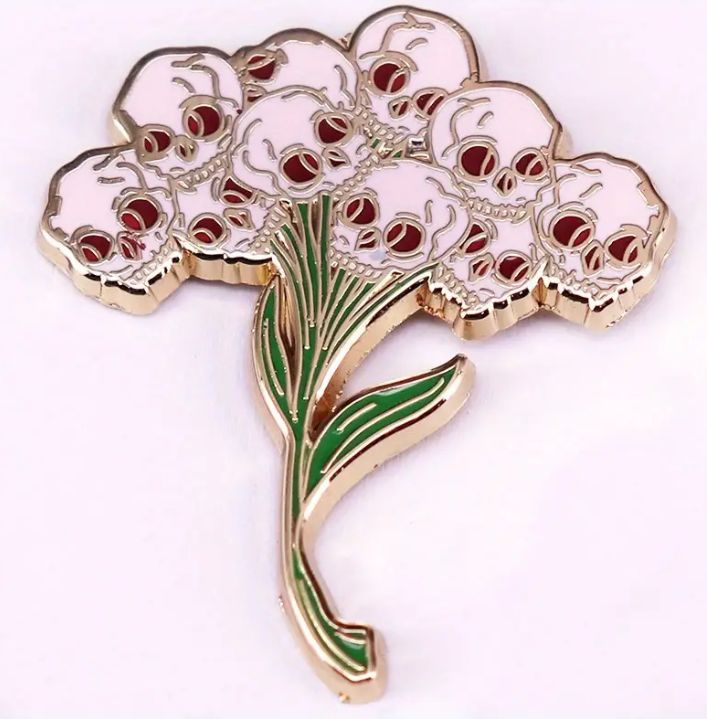 Skull Flower Bouquet Pin