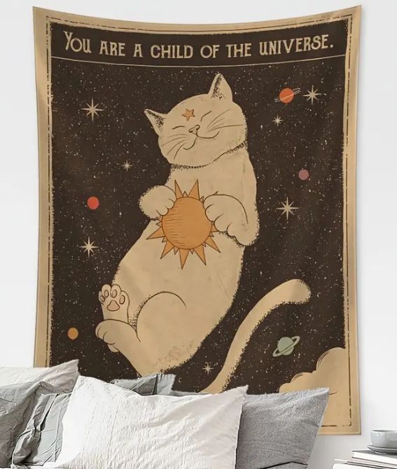 Cat Child of The Universe Tapestry