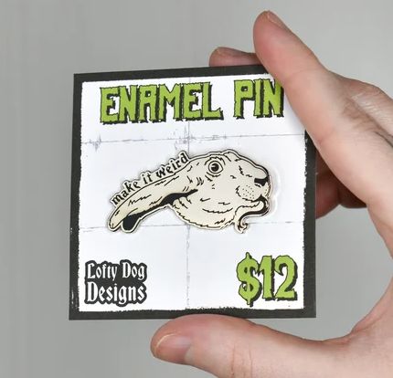 Lofty Dog Pin Large, Design: Weird