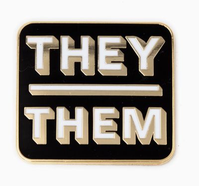 They/Them Pronoun Block Pin